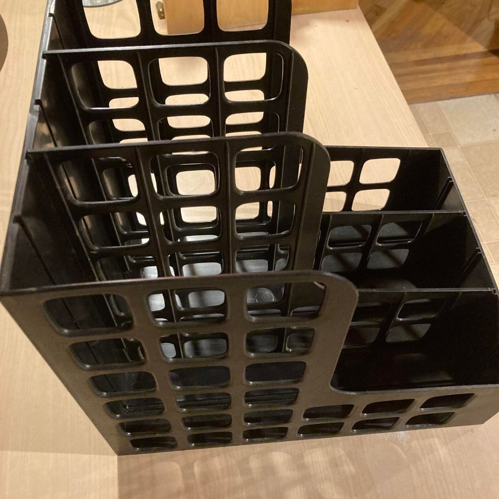 Paper File Organizer Desk Organizer black 3 rows